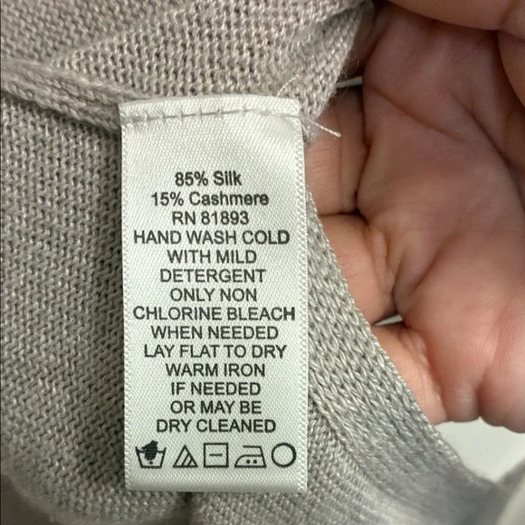 H by Halston Taupe Cardigan Sweater Silk/Cashmere Sz XL - Picture 6 of 10